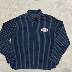 TENDERLOIN テンダーロイン　ストライプ　ワークシャツ　ワッペン　ボルネオスカル　オールドニック　WORK SHIRTS b.s on M 長袖シャツ　