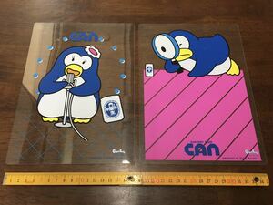 ★昭和レトロ サントリー ペンギン 下敷き 2枚セット SUNTORY BEER CAN PenguinFamily 企業モノ 缶ビール ペンギン イラスト ノベルティ★