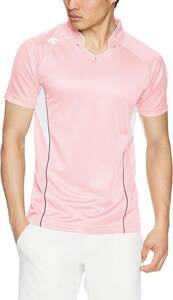 [デサント] バレーボール 男女兼用 半袖ゲームシャツ DSS-4823 PNK 140cm ピンク　A246