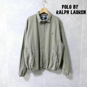 良品 Polo by RALPH LAUREN ポロバイラルフローレン サイズ95 ポニー刺繍 ジップアップ ブルゾン スイングトップ ジャケット ベージュ