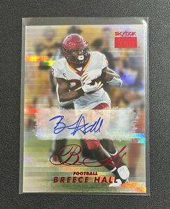 2022 Sky Box Metal Universe Champions Breece Hall Jets Auto Premium 1998-99 Retro Star Rubies NFL