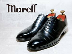 定価4万円【極美品】marelli マレリー 上質 ストレートチップ ビジネスシューズ 本革 レザー ハンドメイド 黒 24.5EEcm