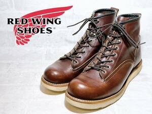 アメリカ製【美品】RED WING レッドウィング 高級 ラインマン ワークブーツ 本革 レザー 茶 2906 US8D（約26cm）メンズ