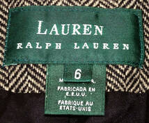 アメリカ製/LAUREN RALPH LAUREN（ローレン ラルフ ローレン）/ウール100%/ロゴ3つボタン/ツィードジャケット/L_画像6