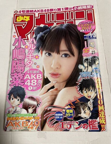 週刊少年マガジン 2011年13号 小嶋陽菜 AKB48 エデンの檻 ゼウスの種 この彼女はフィクションです。
