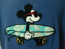 ssy8004 Hula Lani Hawaii フララニハワイ 半袖 Tシャツ ネイビー ■ ミッキー ■ ボアアップリケ 刺繍 クルーネック Mサイズ Disney_画像4