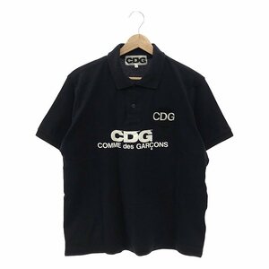 COMME des GARCONS / コムデギャルソン | AD2019 | CDG エアラインロゴプリント ポロシャツ | L | ネイビー | メンズ