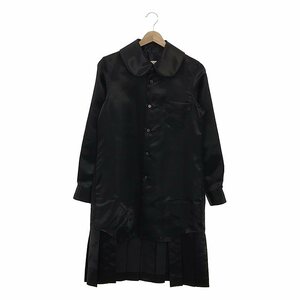 【美品】 COMME des GARCONS / コムデギャルソン | AD2018 | 丸襟 バックプリーツ シャツワンピース | XS | ブラック | レディース