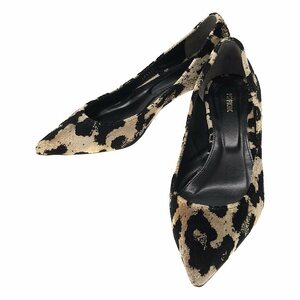 PIPPICHIC /pipi Schic | Leopard коричневый n ключ каблук туфли-лодочки | 37 1/2 | бежевый / черный | женский 