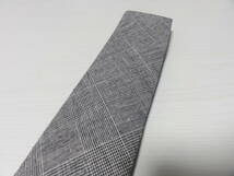 20SS Engineered Garments Neck Tie CL Glen Plaid Grey エンジニアードガーメンツ ネクタイ コットンリネン グレー_画像3