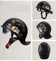 ハーフヘルメット 半ヘルメット ダックテールヘルメット 半帽ヘルメット 耐衝撃性 超軽量 男女兼用 ハーフヘルメットサイズ：XL_画像2