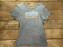 patagonia / パタゴニア 半袖ｔシャツ ロゴプリント レディース sサイズ グレー made in usa 米国製 コットン１００ used_画像1