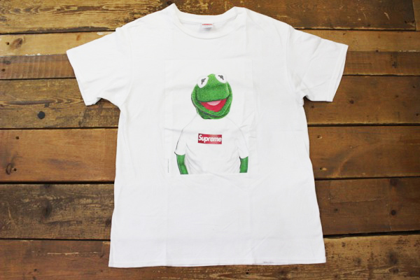 レア!! Supreme/シュプリーム 08ss Kermit the frog Tee カーミットプリントTEE BoxLogo ホワイト Tシャツ Lサイズ USA製 メンズ 