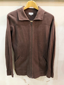 D72★Paul Smith LONDON/ポールスミスロンドン ジップアップコットンニットジャケット ブラウン系 メンズ Lサイズ ニットアウター USED★