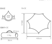 DOD(ディーオーディー) ビートルタープとビッグタープポール 250cm(レッド)のセット_画像6