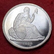 1円スタート〜古銭 アメリカ 1836年 1ドル銀貨　イーグル 一円銀貨　USA 大型銀貨_画像2