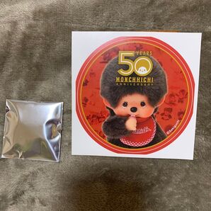 Let‘s! go モンチッチ-展ノベルティ50th ステッカーシール 缶バッジ