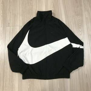 Nike STMT WVN HRB Statement Woven Jacket Black White Big Swoosh ナイキ ビッグ スウォッシュ スウッシュ ジャージ トラック ジャケット