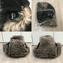 NEW ERA TRAPPER CAP XLメンズ レディース 帽子 耳当て ハット コーデュロイ トラッパー フライト ボンバー ミリタリー キャップ ブラック_画像9