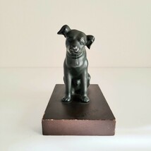 希少 非売品 寄贈品 日本ビクター株式会社 記念 ビクター犬 金属 ビクター ニッパー Victor 犬 置物 オブジェ 昭和レトロ_画像5