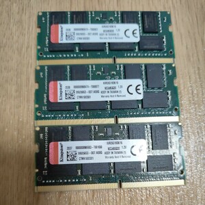 ★ノートPCメモリ Kingston 16GB KVR26S19D8/16 3枚セット 48GB