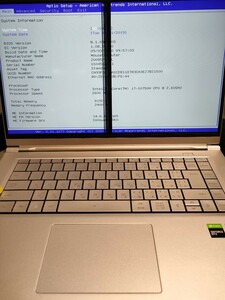 ★mouseComputer DAIV 20085P-CML i7-10750H RAM 8GB ストレージ無し　画面割れジャンク