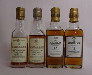 ミニチュア シングルモルト MACALLAN 12年　ｘ4本　（コルク栓）