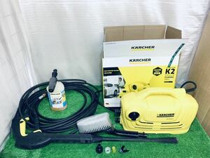 KARCHER ケルヒャー K2クラシック カーキット 高圧洗浄機 1.600-976.0 2016年製 洗車 パワフル 軽量 コンパクト 洗剤 ブラシ 付き i12