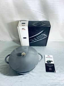 Staub ストウブ ニダベイユ 両手 ソテーパン 28cm 2.4L 満水容量 3.7L 40509-332-0 ほうろう ホーロー 両手鍋 グレー 箱付き i6 