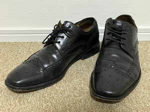 G568☆送料無料☆美品 COLE HAAN/コールハーン『MEN'S 8 1.2M CO7680 U G9』ウィングチップ ビジネスシューズ サイズ 8 1/2M(26.0CM) BLK