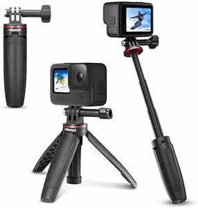 ULANZI 自撮り棒 アクションカメラアクセサリー セルカ棒 スマホ 三脚 3段伸縮 用三脚スタンドDJI OSMO ACTIO