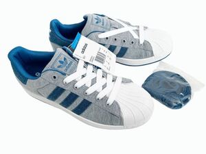 デッド!! レア!! 11年 adidas SUPER STAR Ⅱ GREY/DENIM アディダス スーパースター スウェット デニム グレー 灰 × 青 us 8.5 / 26.5 ㎝