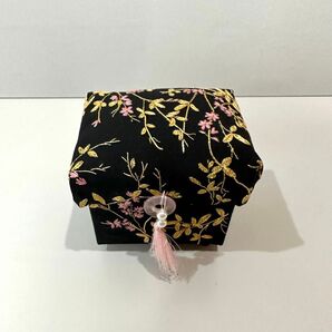 新品/日本刺繍 ハンドメイド 桜金糸 玉手箱宝箱宝石箱小物入れ箱
