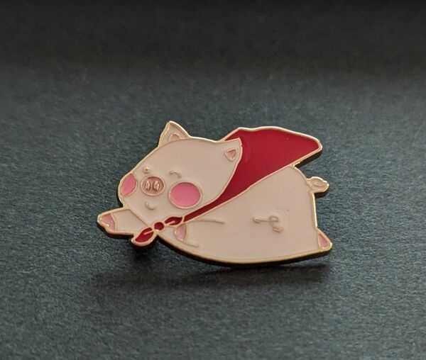 空飛ぶ赤マントの豚さん ブローチ ブタ ぶた 豚