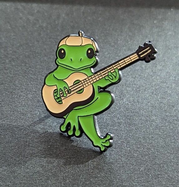 かえるさんとギター ピンバッジ 蛙 カエル かえる
