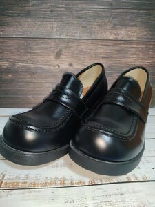  Loafer 01 черный 25.0cm каблук выше Loafer женский used school посещение школы толщина низ обувь 