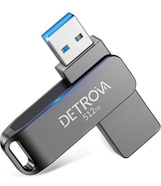 【2023年末新登場】 DETROVA USB メモリ 512GB 大容量 外付け 容量不足解消 小型 360度回転式
