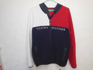 トミーヒルフィガー ニットジャケット ネイビー×白×レッド ゴルフウェア Tommy Hilfiger Golf Lサイズ 