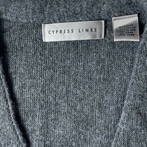 シンプル! 90s USA製 CYPRESS LINKS ヴィンテージ 無地 アクリル ニット カーディガン セーター グレー XL 大きいサイズ メンズ 古着 希少_画像6