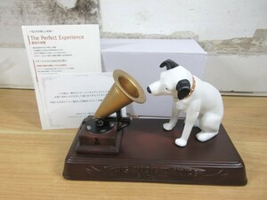 2I1-3「Victor ビクター ニッパー犬 3点セット」非売品 His Master's Voice フラットパネル ディスプレイ 購入特典 置物 蓄音機 陶器　