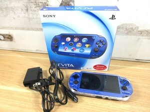 2K3-2「1円～ PS VITA 本体 PCH-1100 3G/Wi-Fi」Sapphire BLUE 箱有 通電確認済み 現状 PlayStation VITA 