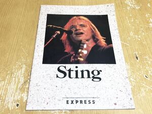 ♪ Sting / ... NOTHING LIKE THE SUN フリー冊子 パンフレット スティング 1988年来日公演 EXPRESS ライブ 洋楽 当時物 昭和レトロ