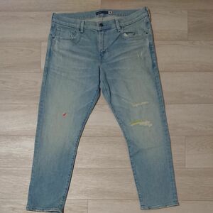 Levi's Made&Crafted リーバイス ボーイフレンドストレッチ セルビッチデニム リペア加工 日本製 デニムパンツ