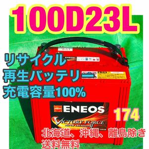 100D23L 自動車　リサイクル　再生　バッテリー　安心高性能の　ENEOS エネオス　174