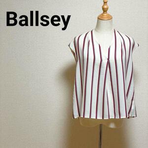 美品 Ballsey Tomorrowland ノースリーブ ストライプブラウス