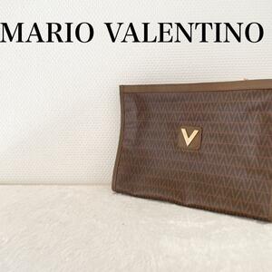  прекрасный товар MARIO VALENTINO Valentino ручная сумочка клатч Brown 