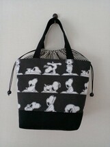 ★snoopy * ヨガ*巾着トート *保冷 ランチバッグ*スヌーピー * Msize ハンドメイド♪_画像2