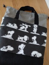 ★snoopy * ヨガ*巾着トート *保冷 ランチバッグ*スヌーピー * Msize ハンドメイド♪_画像8