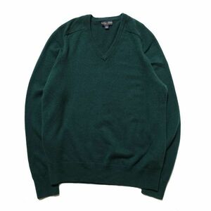 00's 10's ブルックスブラザーズ Vネック カシミア ニット セーター 緑 (L) グリーン BROOKSBROTHERS