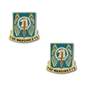 アメリカ陸軍 クレスト - 第501航空旅団 - The Warding Eye サービスドレス用 米軍 ミリタリーバッジ 2個セット